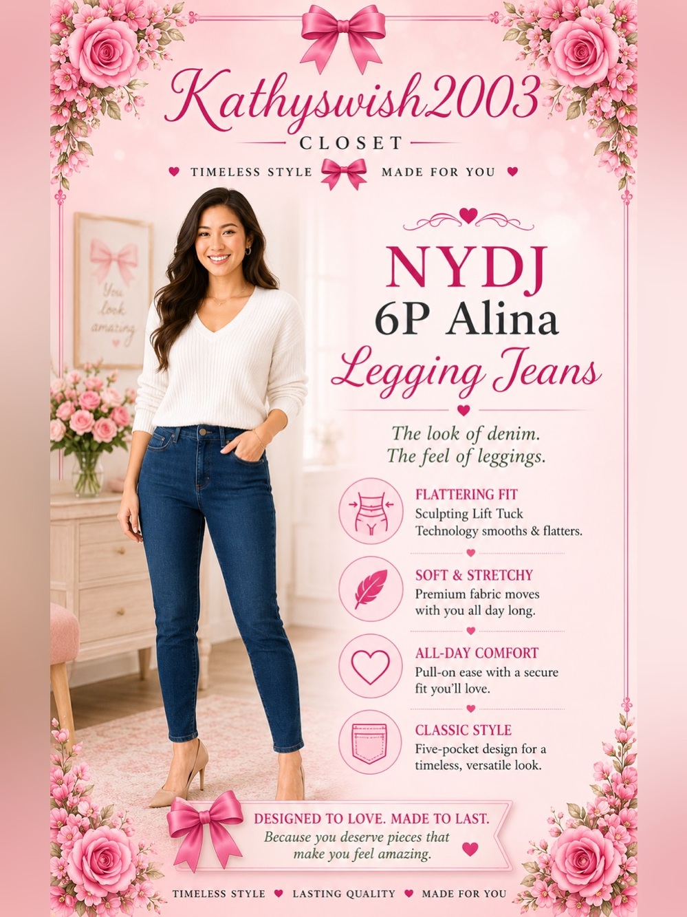 NYDJ 6P Alina Legging Jeans
